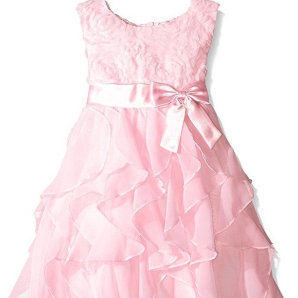 AMERICAN PRINCESS Girls Sequin Soutache Ruffle Cascade Dress Easter Blue Size 2T